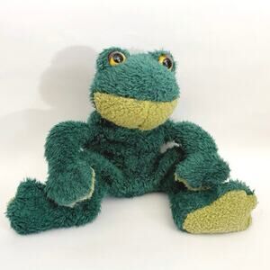Russ Berrie Fleegle Frog Stuffed Plush Beanie Animal Green 15"
